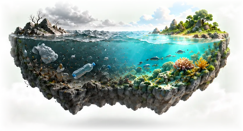 Cross-section of an ocean island